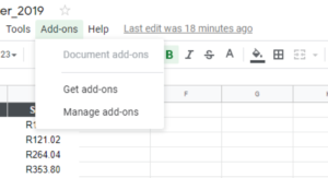google sheets add-ons